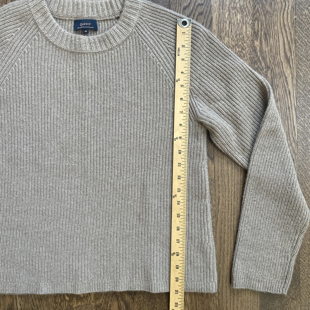 Quince 100% Mongolian Cashmere Fisherman Sweater Crew Neck Medium Teak - Picture 6 of 7
